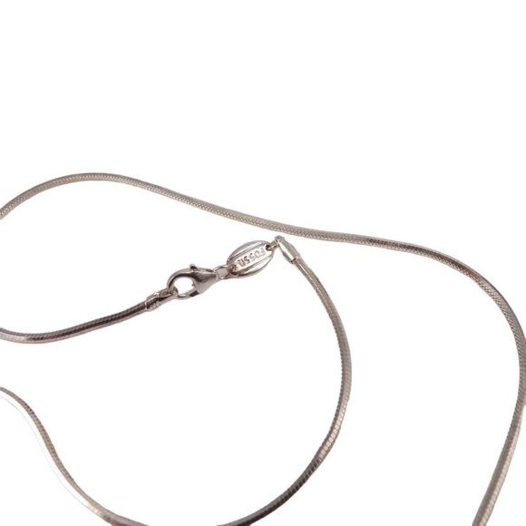 Fossil Sterling Silver Clear CZ Pendant Liquid Silver Necklace 16" - Picture 4 of 5